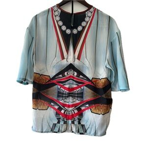 Clover Canyon shirt XS multi-colored bright print short sleeve